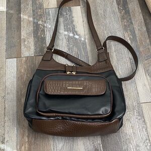 Jaclyn Smith Two-Tone Brown and Black Shoulder Bag